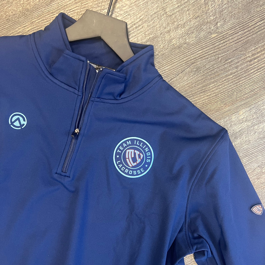 Team Illinois Lacrosse Navy Team-Play Quarter-Zip